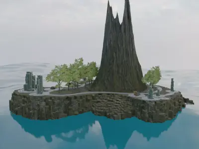 Serene Coastal Pathways 3D model