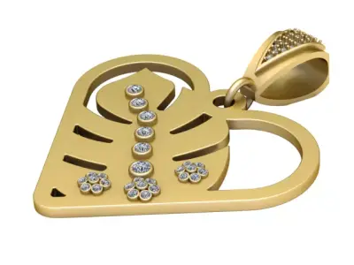 Heart Fish Pendant 3D Printable Jewelry Model 3D print model