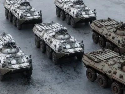 BTR-80 armored vehicle Low-poly 3D model