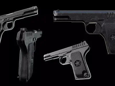 TT - Tula Tokarev Pistol 1934 version Low-poly 3D model