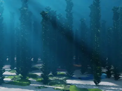 Underwater scene - ancient ruins 3D model