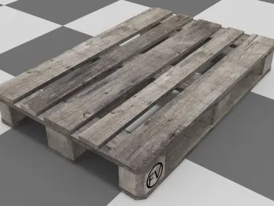 Palette wooden pallet Free low-poly 3D model