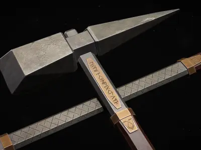 Pickaxe Low-poly 3D model purchase