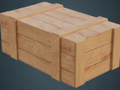 Wooden Box 3A Low-poly 3D model