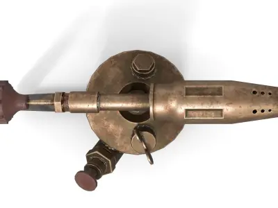 Blowtorch 3 brass gas can Low-poly 3D model