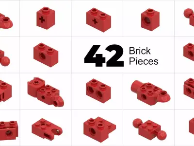 TwindBricks3D - 42 Technic Brick collection 3D print model