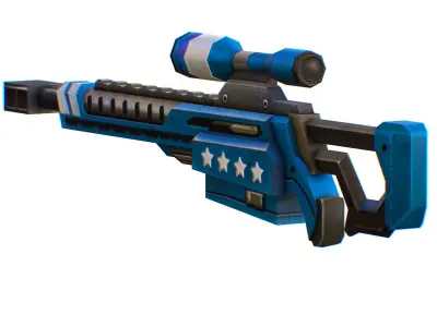 LowPoly Cartoon Sci-Fi Sniper Rifle Future Low-poly 3D model get