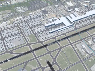 Memphis Airport 10km Low-poly 3D model