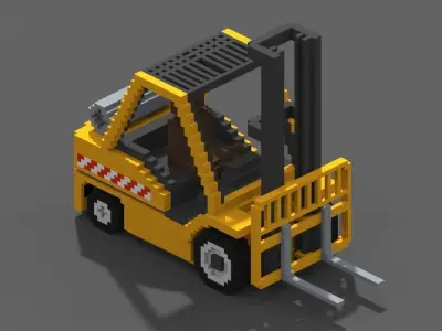 Voxel Forklift Low-poly 3D model
