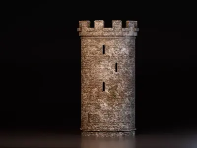 Medieval Stone Tower Pack Low-poly 3D model