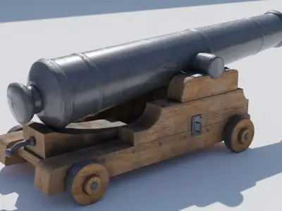 Pirate cannon Low-poly 3D model purchase