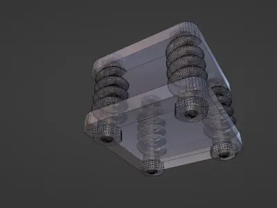  Base Plate Spring Bolt  Low-poly 3D model
