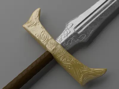 Warrior Medieval Sword Low-poly 3D model