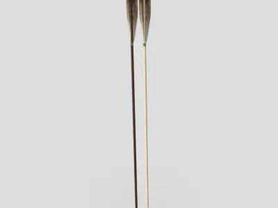Wooden Arrow 6 Low-poly 3D model