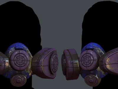 Gas mask helmet 3d model scifi Low-poly  Low-poly 3D model 30