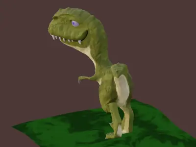 Trex Dino Cartoon Model 3D model