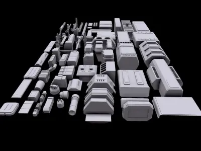 Kitbash Sci-Fi 3D model