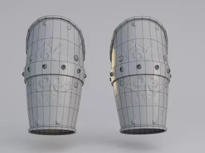 Roman Vambrace Manica Arm Guard Low-poly 3D model