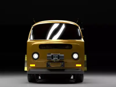 Camper Van Sci-Fi OffRoad Expedition Vehicle Rigged 3D model