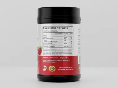 Supplement Powder with Label 3D Modelling 3D model