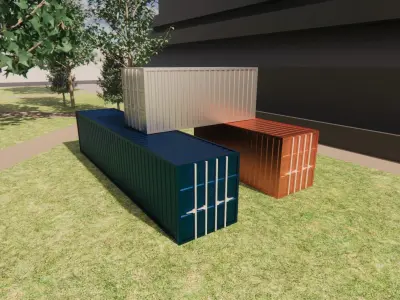 Shipping Container 3D model 2