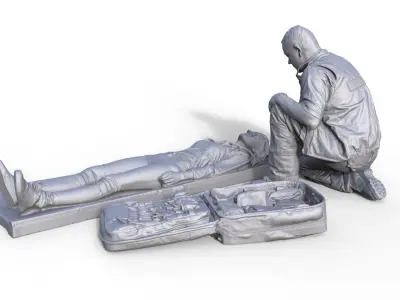 Paramedic figure set 3D print model