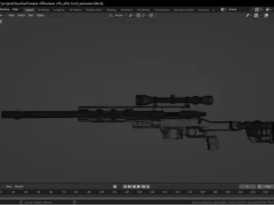 Sniper rifle L96 MB4411D OD with optics 3D model