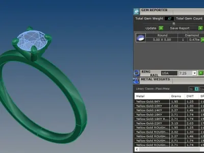 Solitaire Engagement Ring 5mm center size 7 3D print model