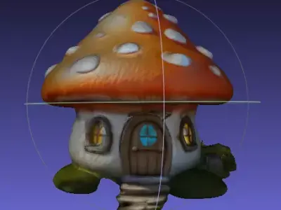 A dwarf mushroom house generated by AI Free low-poly 3D model