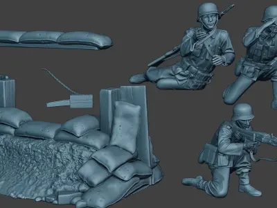 German soldiers ww2 MG42 G7 Pack1