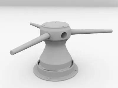 Capstan coffee table with two wooden sticks 3D model