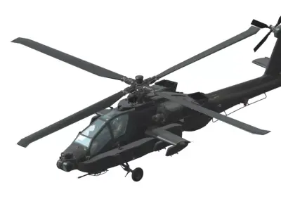 AH64D Apach Attack Helicopter Low-poly 3D model