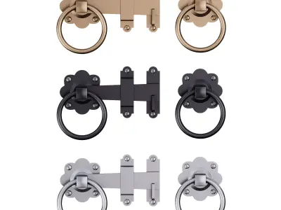 Black Gate Latch Wrought Iron Fence Door 3D model