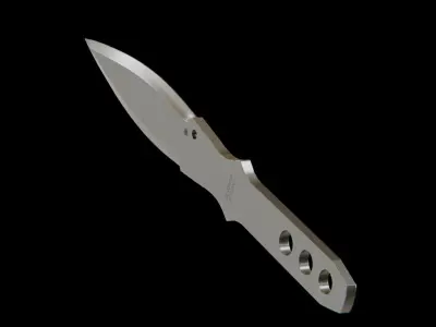 Spyderco Spyder throwing knife steel blade Low-poly 3D model