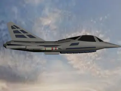 Fighter airplane Low-poly 3D model
