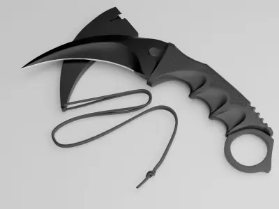 Karambit Knife Low-poly 3D model 7