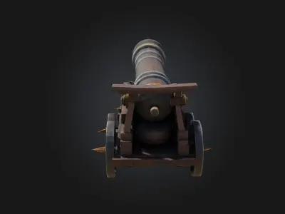 Stylized Medieval Cannon 3D model
