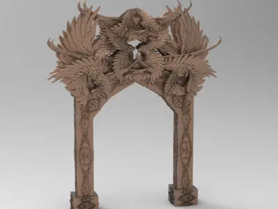 Steampunk Angel arch 3  3D model