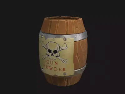 Gunpowder Barrel Low-poly 3D model