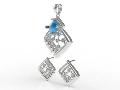 Diamond Pendant Set 31 3D print model