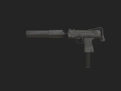 Mac 10 Submachine gun Low-poly 3D model