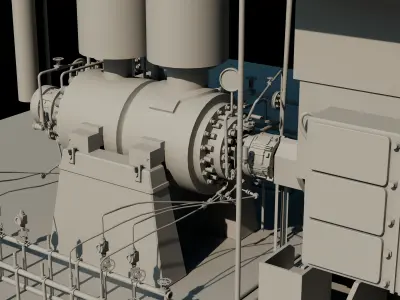 pump system Low-poly 3D model