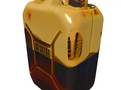 Worn Jerry Can Fuel Container Low-poly 3D model