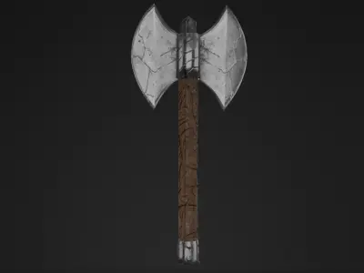 Double axe root 3D model
