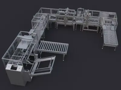 Semi-automatic packaging machine 3D model purchase
