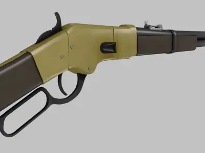 Winchester Repeater Rifle Lever Action Game Ready Low-poly 3D model