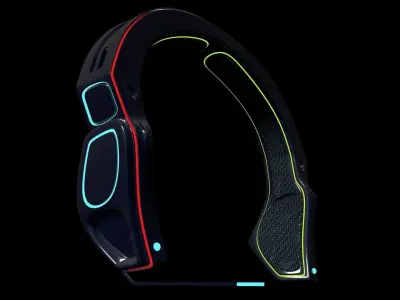 Science Fiction Head Phone Heard Surface 3D Model scifi 3D model