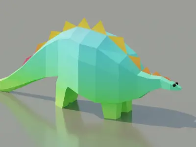 Stegosaurus Low Poly dinosaur Free low-poly 3D model