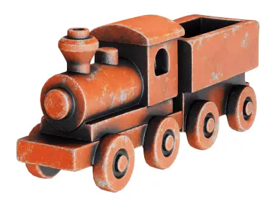 Vintage Toy Train Set  Low-poly 3D model