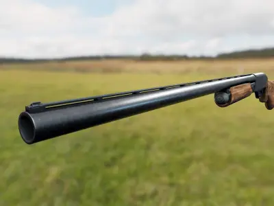 870 American Classic Shotgun Low-poly 3D model